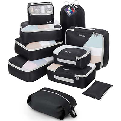 ALL INCLUDED 10 Set Durable Packing Cubes for Suitcases,OlarHike Travel Essentials,UPGRADED Anti-Tear Stitching, NEW Improved Luggage Packing Organizers for Travel Accessories